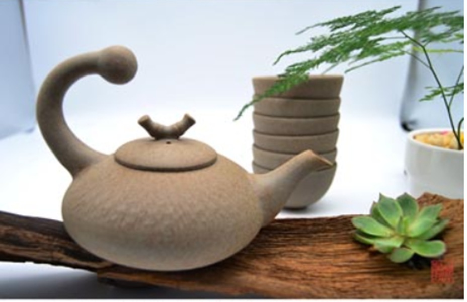 定瓷茶器：原礦粗瓷一枝獨(dú)秀套裝，精美跳刀紋裝飾，更顯與眾不同